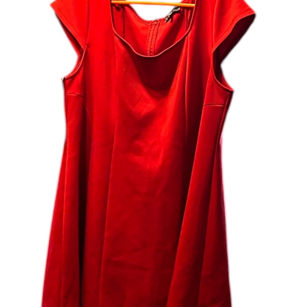 Classic Red Cap-Sleeve Women's Dress